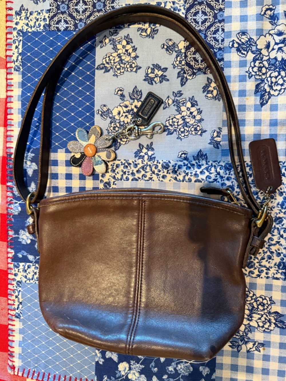 Vintage Coach #B8C-4107 Authentic Brown Leather Crossbody Bag